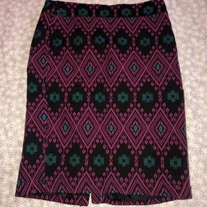 Aztec pink and teal skirt